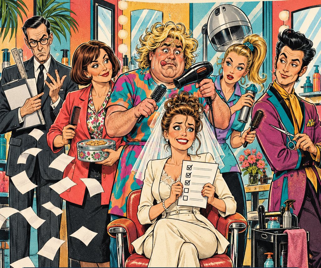 Illustration des Ensembles von Haarige Zeiten im Friseursalon